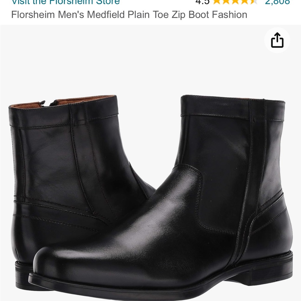 New with tags Florsheim Medfield ZP Black Boots